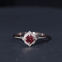 Certified Lab Created Ruby and Diamond Vintage Looking Engagement Ring