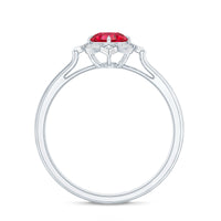 Certified Lab Created Ruby and Diamond Vintage Looking Engagement Ring