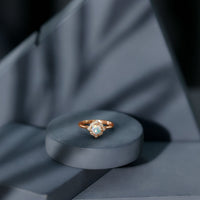 Real Ethiopian Opal Vintage Looking Engagement Ring with Diamond
