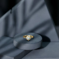 Real Ethiopian Opal Vintage Looking Engagement Ring with Diamond
