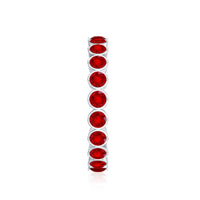 Round Lab Created Ruby Full Eternity Ring in Prong Setting