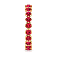 Round Lab Created Ruby Full Eternity Ring in Prong Setting