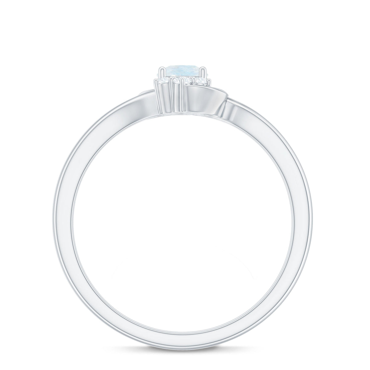 Rosec Jewels 1/2 CT moonstone and diamond bypass promise ring with elegant design and sparkling gemstones.