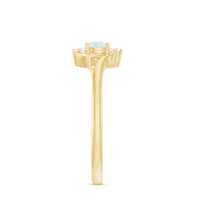 Oval moonstone and diamond bypass promise ring by Rosec Jewels featuring 1/2 carat total weight, elegant gold band design.