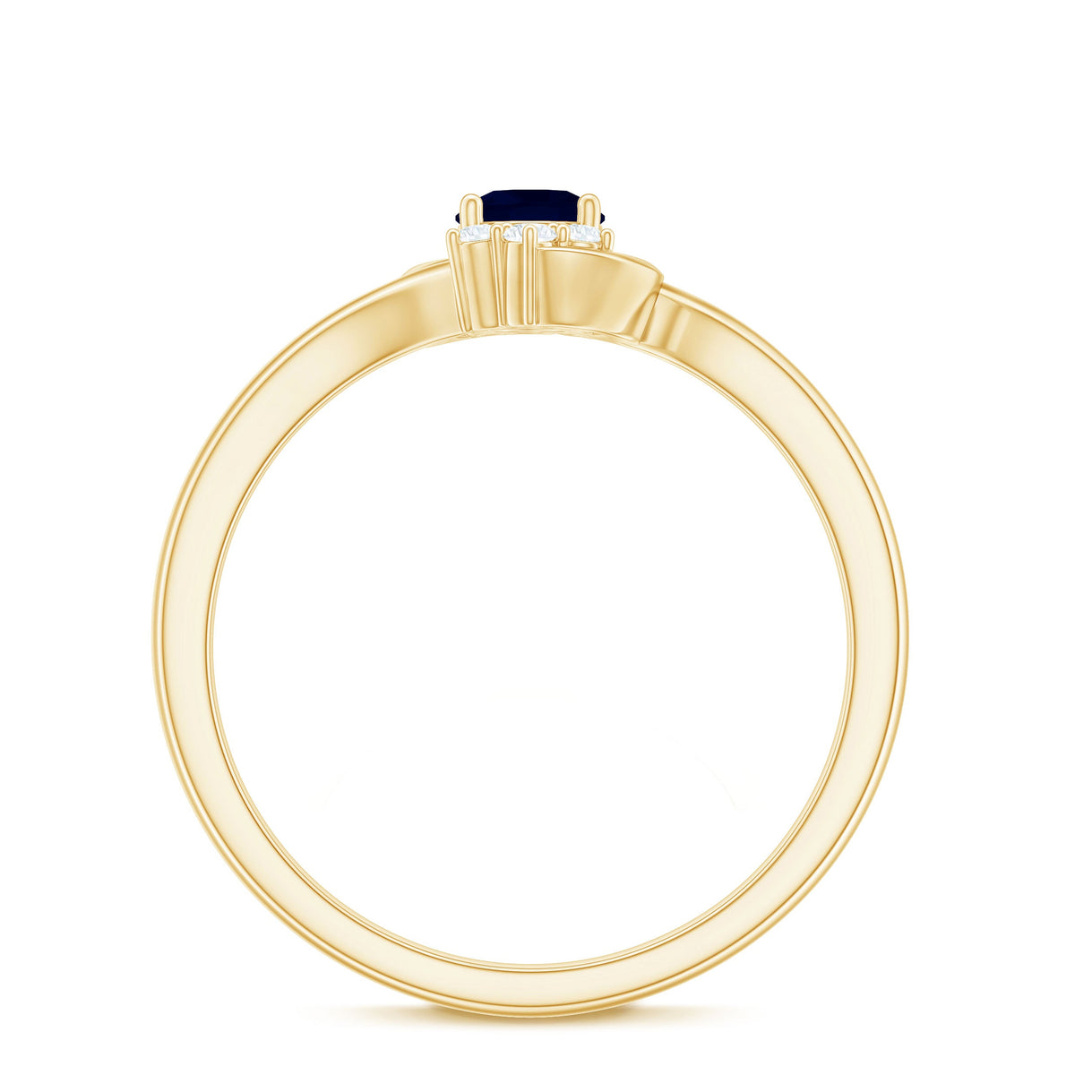 Certified 0.9 Carat Blue Sapphire and Diamond Proposal Ring