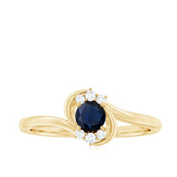Certified 0.9 Carat Blue Sapphire and Diamond Proposal Ring