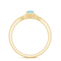 Genuine Aquamarine and Diamond Promise Ring For Her