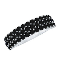 Certified Lab Grown Black Diamond Half Eternity Band Ring for Women
