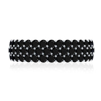 Certified Lab Grown Black Diamond Half Eternity Band Ring for Women
