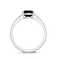 Certified Black Onyx 2 Carat Cushion Cut Engagement Ring