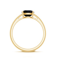 Certified Black Onyx 2 Carat Cushion Cut Engagement Ring