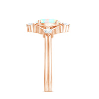 Ethiopian Opal and Diamond engagement ring by Rosec Jewels featuring a stunning colorful opal center stone and sparkling diamonds.