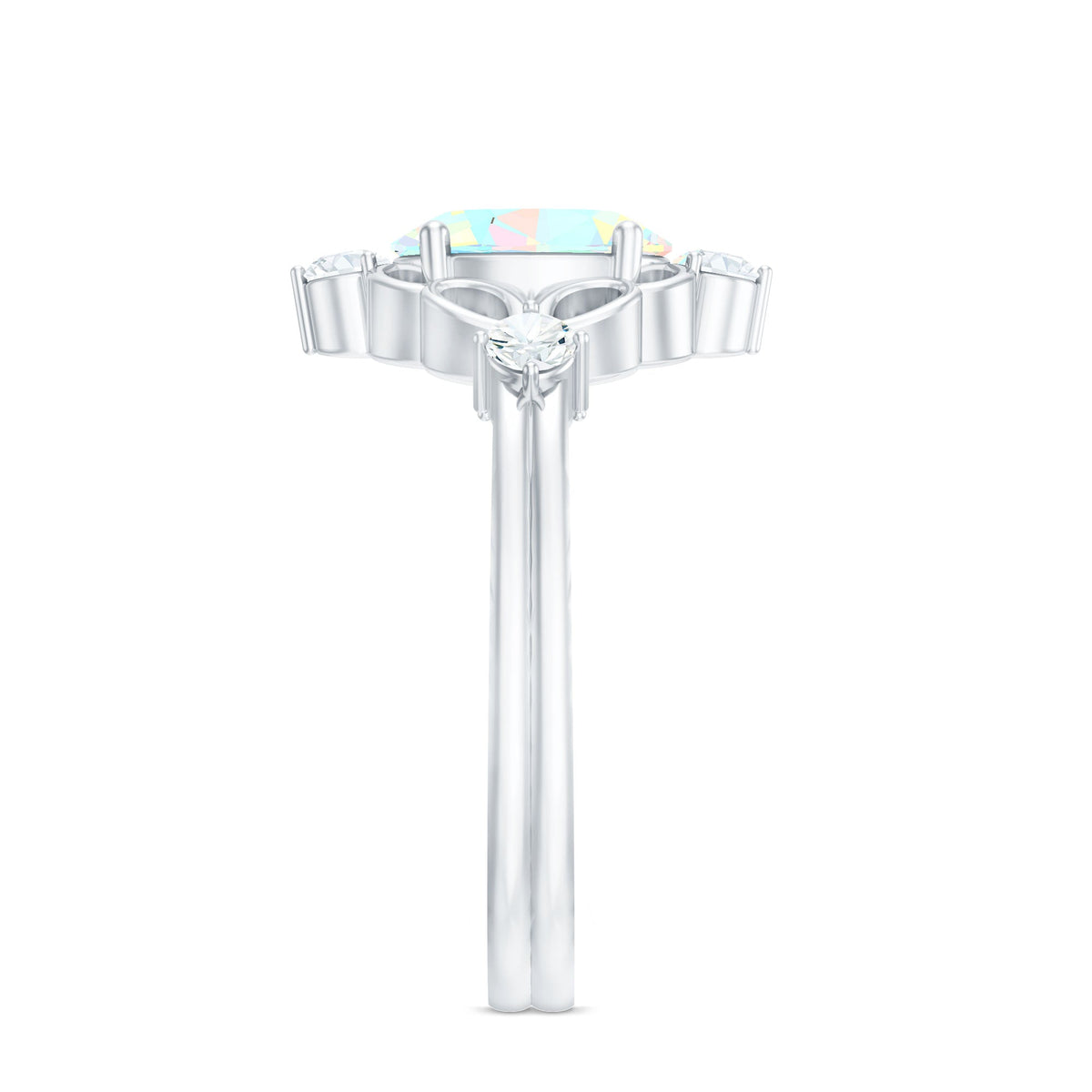 Designer Ethiopian Opal and Diamond engagement ring by Rosec Jewels, featuring a sparkling opal and diamond accents on a ring setting.