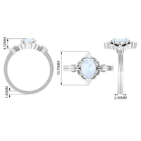 Oval Moonstone Cocktail Ring with Diamond