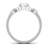 Oval Moonstone Cocktail Ring with Diamond