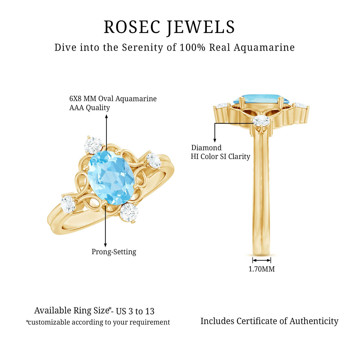 Art Deco 1 Carat Oval Aquamarine and Diamond Cocktail Ring by Rosec Jewels, featuring a detailed design and sparkling gemstones.