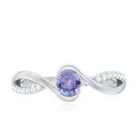 Real Tanzanite Diamond Promise Ring with Bypass Shank