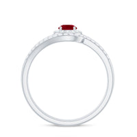 Natural Ruby Diamond Wedding Bridal Ring Set for Women