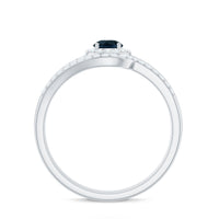 Certified London Blue Topaz and Diamond Halo Wedding Ring Set