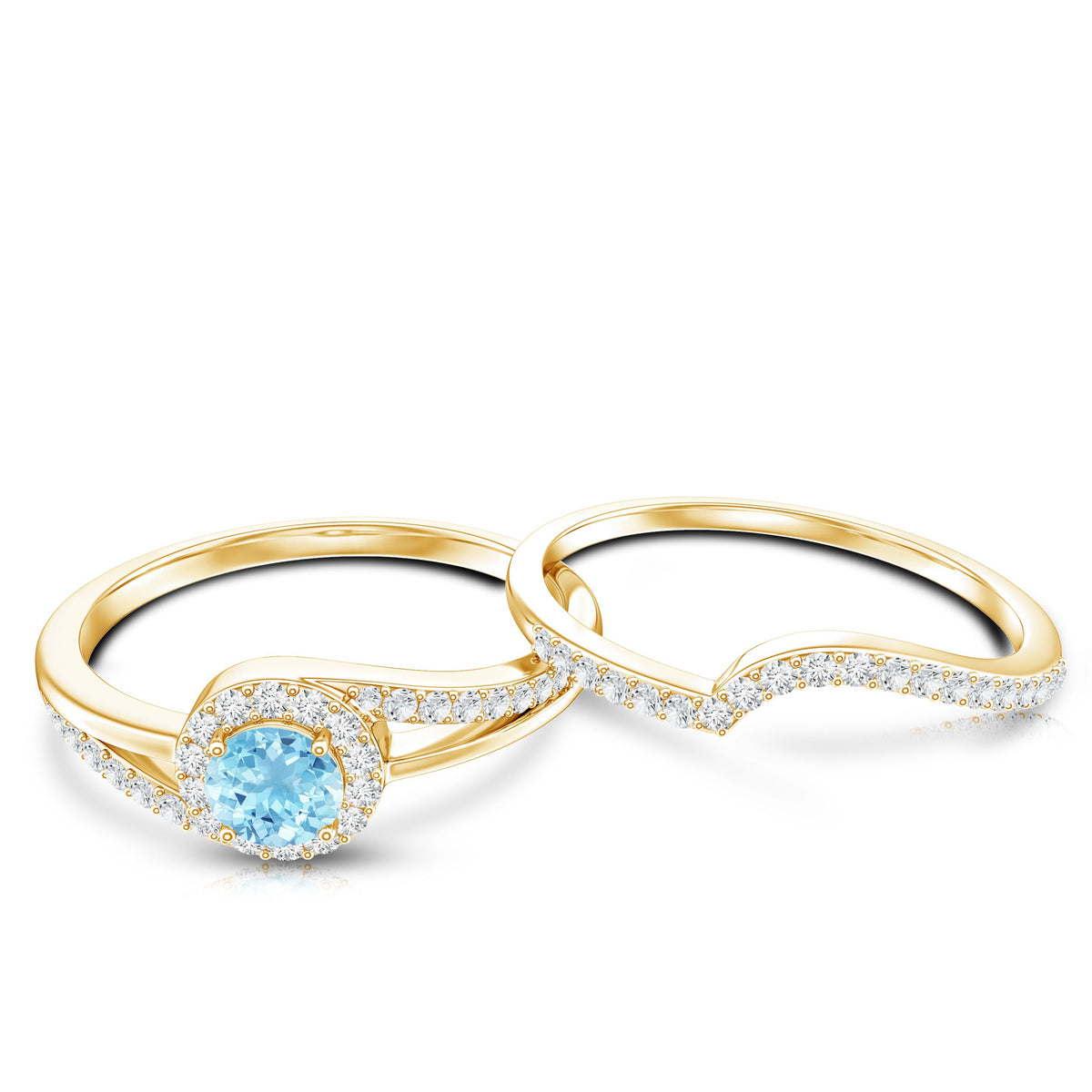 Certified real aquamarine engagement ring with diamond enhancer, featuring a silver band and intricate detailing by Rosec Jewels.