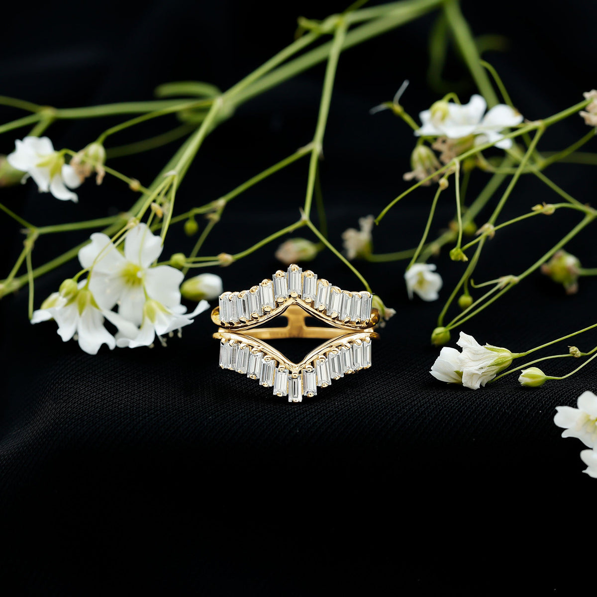 Baguette Cut Moissanite Engagement Ring Enhancer