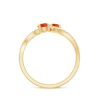 Minimal fire opal and diamond engagement ring by Rosec Jewels featuring 3/4 carat stone set in a sleek ring band.