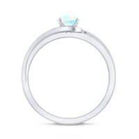 Natural Ethiopian Opal Solitaire Ring with Bypass Shank