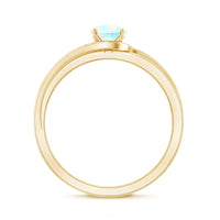 Natural Ethiopian Opal Solitaire Ring with Bypass Shank