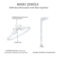 Marquise and Baguette Moissanite Enhancer Ring