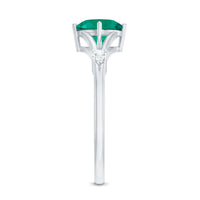 Certified 6 mm Cushion Cut Lab Grown Emerald Diamond Engagement Ring with Split Shank