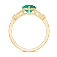 Certified 6 mm Cushion Cut Lab Grown Emerald Diamond Engagement Ring with Split Shank