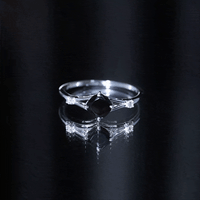 Cushion Black Onyx Split Shank Engagement Ring with Diamond