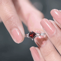 3.2 Carat Genuine Garnet Diamond Cushion Cut Engagement Ring with Split Shank
