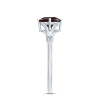 3.2 Carat Genuine Garnet Diamond Cushion Cut Engagement Ring with Split Shank
