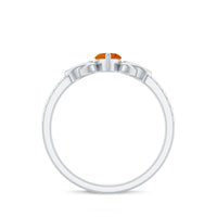 Marquise Cut Fire Opal Celtic Knot Engagement Ring with Diamond