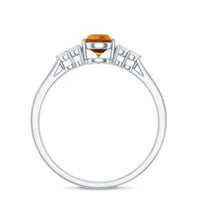 Classic Citrine Teardrop Engagement Ring with Diamond Trio