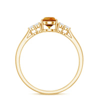 Classic Citrine Teardrop Engagement Ring with Diamond Trio