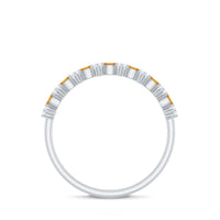 Natural Citrine Diamond Half Eternity Ring with Certificate