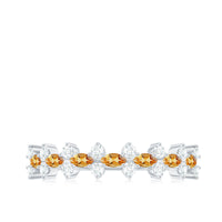 Natural Citrine Diamond Half Eternity Ring with Certificate