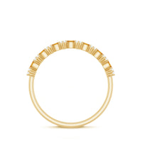 Natural Citrine Diamond Half Eternity Ring with Certificate