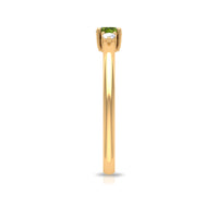 1/4 CT Peridot and Diamond Three Stone Promise Ring