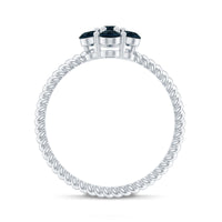 London Blue Topaz Floral Engagement Ring For Women