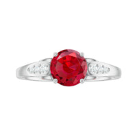 Designer Lab Grown Ruby Solitaire Engagement Ring for Women