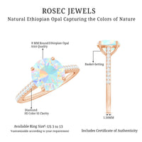 2 Carat Ethiopian Opal Diamond Engagement Ring with Certificate