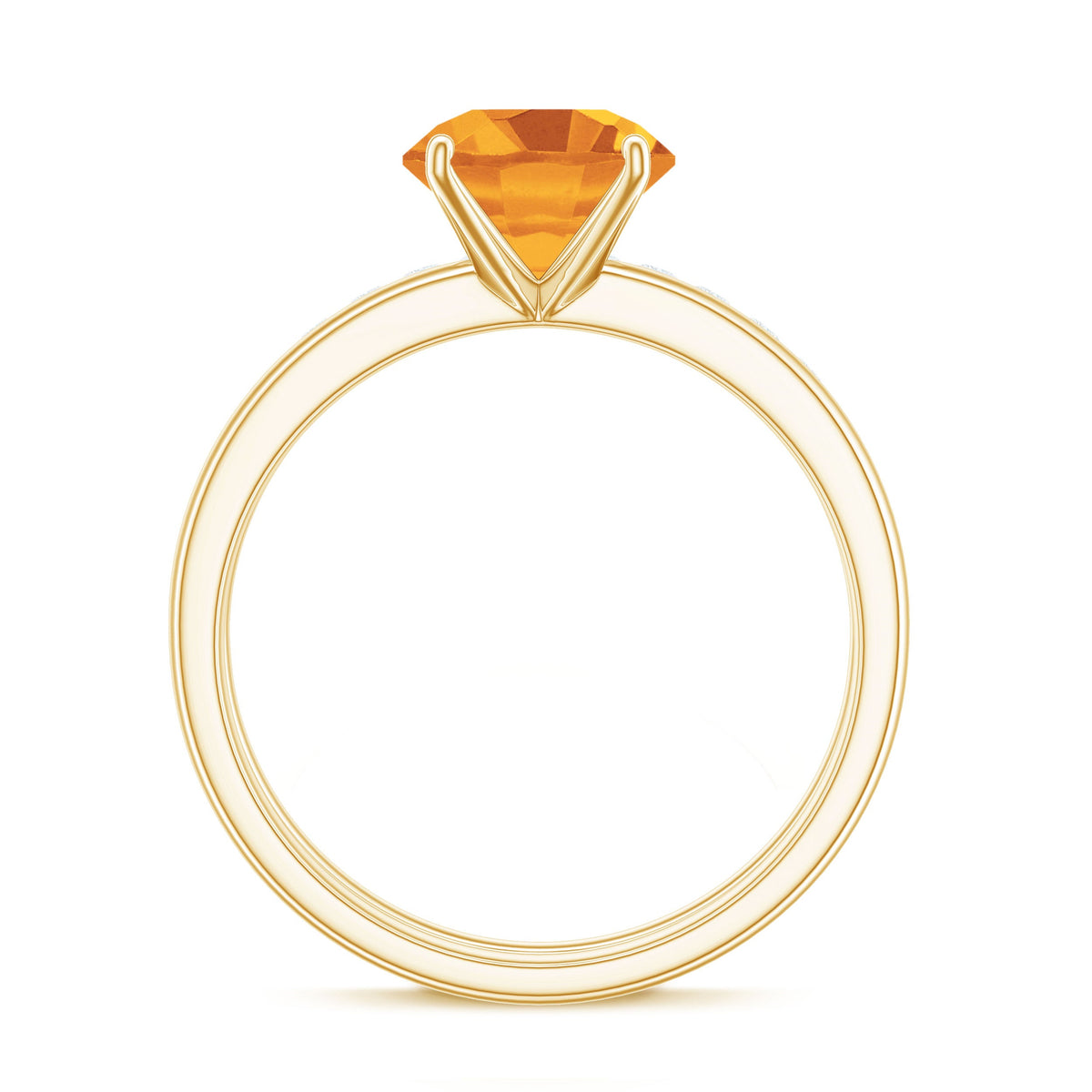 Natural Citrine Wedding Bridal Ring Set with Diamond