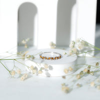 Genuine Marquise Citrine Half Eternity Ring with Diamond