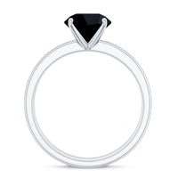 2 Carat Lab Grown Black and White Diamond Engagement Ring with Enhancer