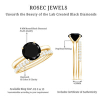 2 Carat Lab Grown Black and White Diamond Engagement Ring with Enhancer