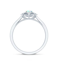 Natural oval Ethiopian Rainbow Opal engagement ring with vintage style and diamond accents, crafted by Rosec Jewels.