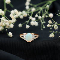 Certified 1.3 Carat Ethiopian Opal Oval Engagement Ring with Diamond